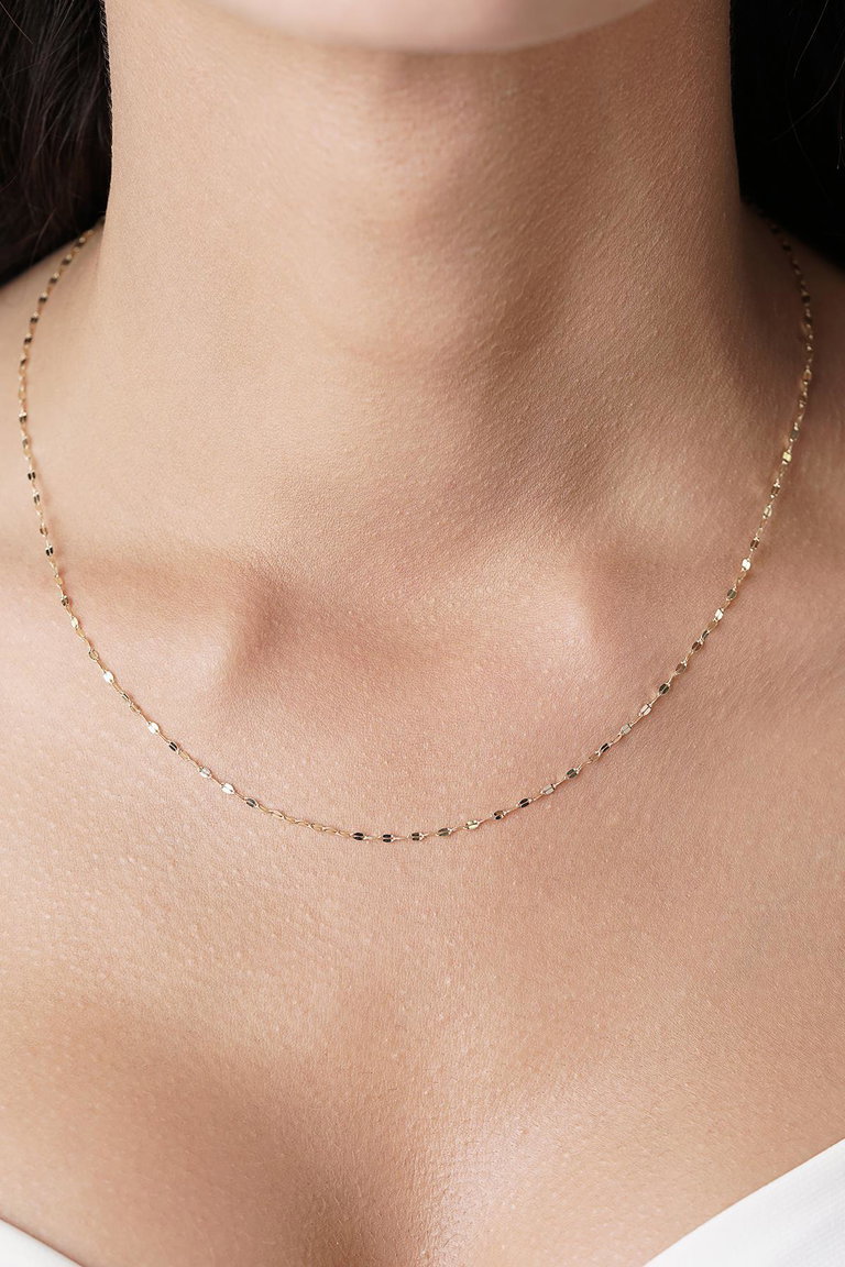 14 Ayar Altın Aynalı Zincir Kolye 1.30 mm