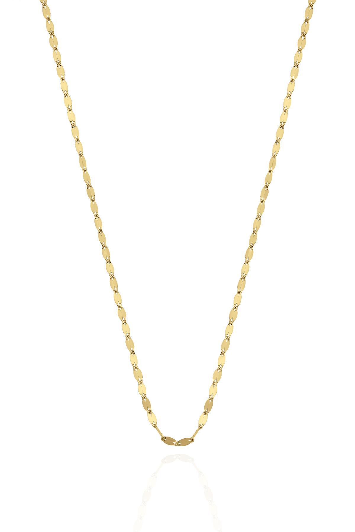 14 Ayar Altın Aynalı Zincir Kolye 1.30 mm - Fiyonk Kuyumculuk (1)