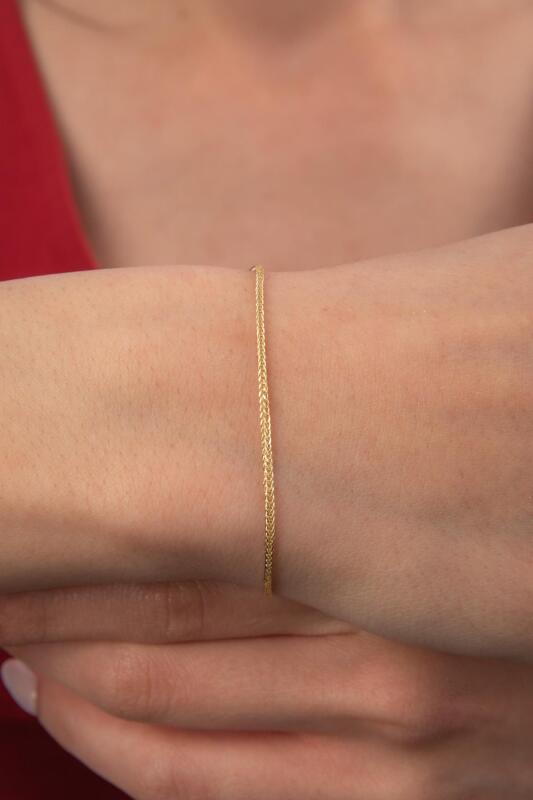 14 Ayar Altın İpek Zincir Bileklik 1.60 mm - Fiyonk Kuyumculuk