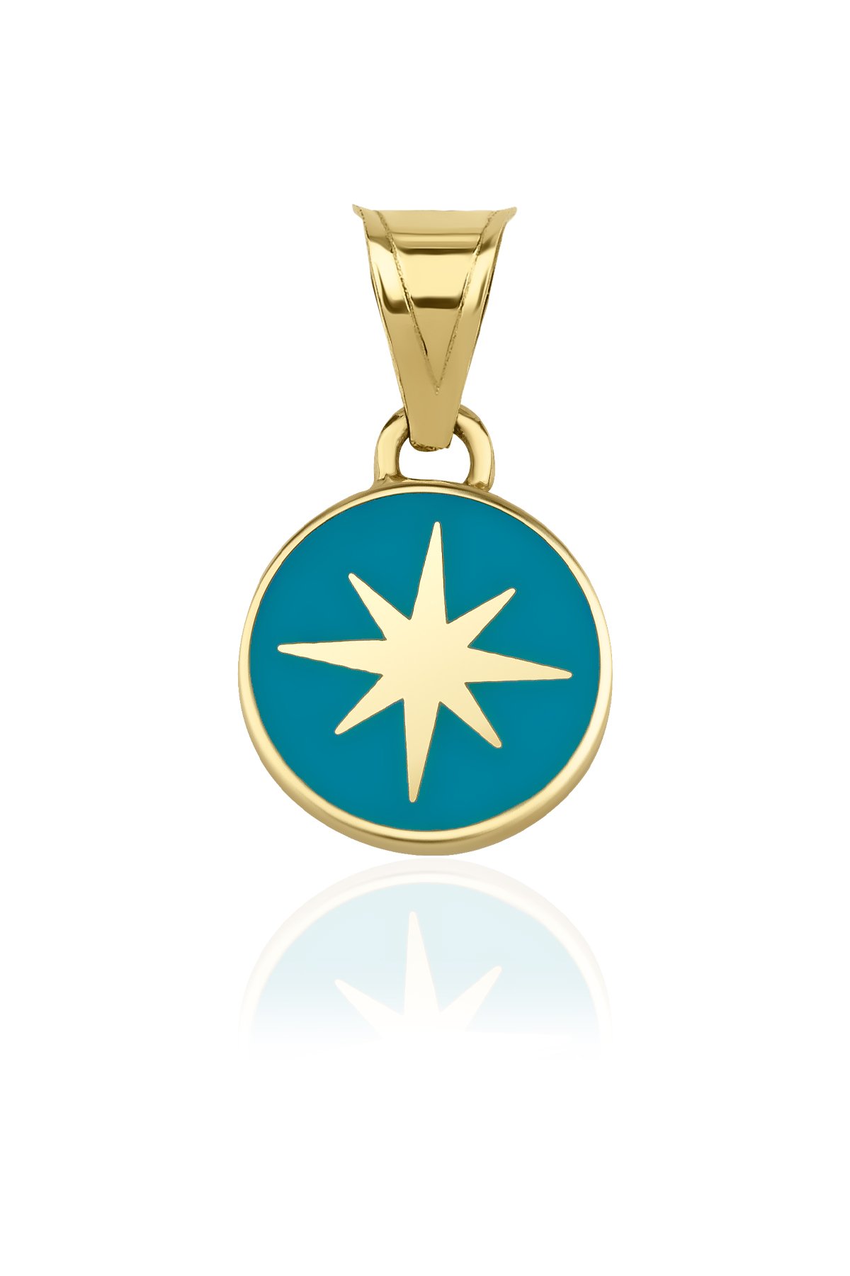 Fiyonk Kuyumculuk - 14 Ayar Altın Mavi Kutup Yıldızı Kolye Ucu