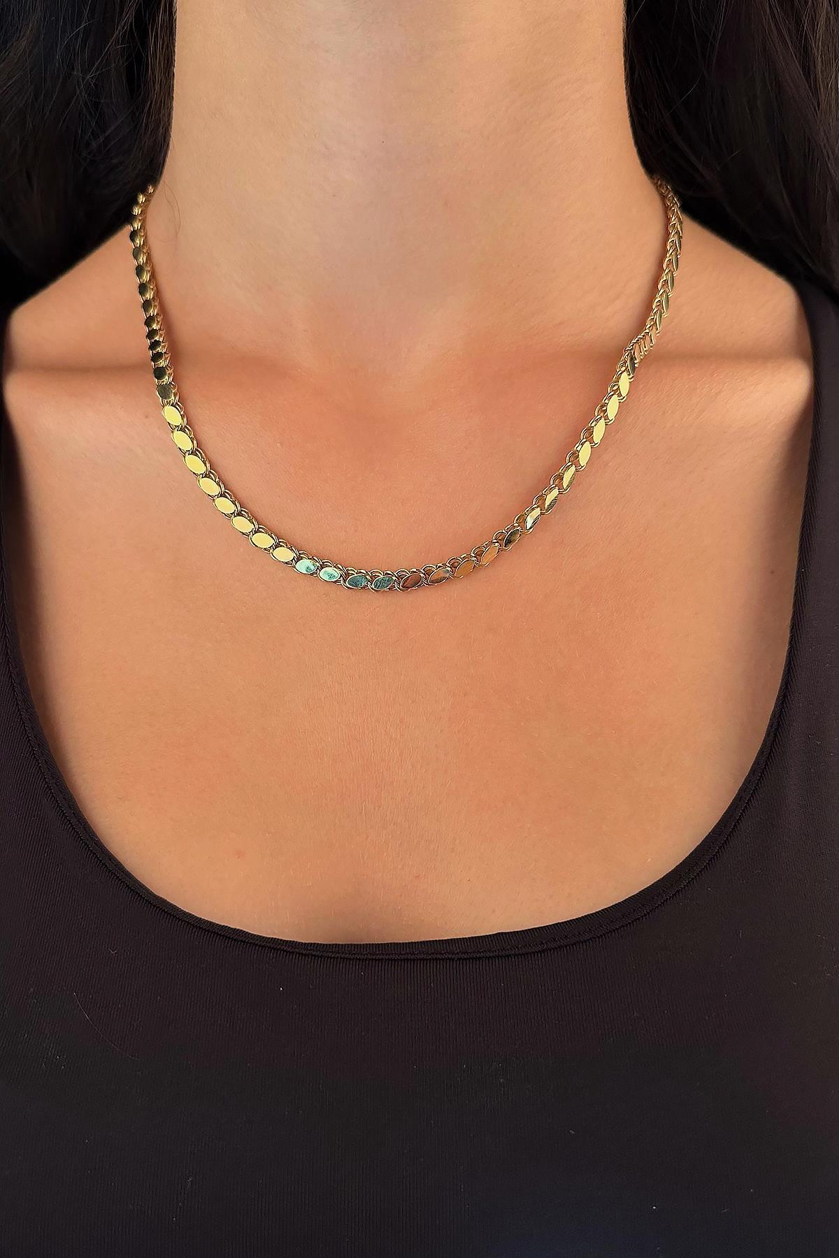14 Ayar Altın Pullu Zincir 5.30 mm - Fiyonk Kuyumculuk (1)